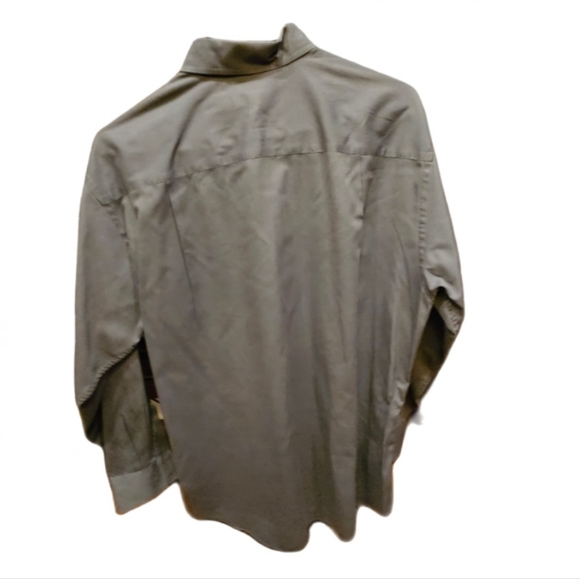Mens Dress Shirt Size 16 32 Gray button down Collard Long Sleeve - Picture 2 of 3